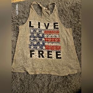 Live Free Womens Razor Back Tank Top